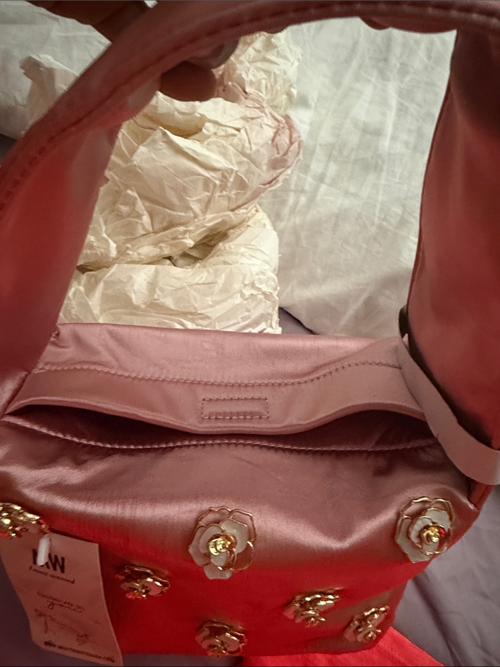 MOST WANTED USA Satin polyester pink bag with magnetic lock - Picture 10 of 10